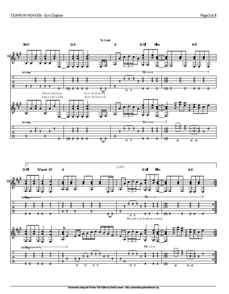 泪洒天堂吉他谱_EricClapton_泪洒天堂指弹谱原调六线谱_精选版_Eri_网络转载_调