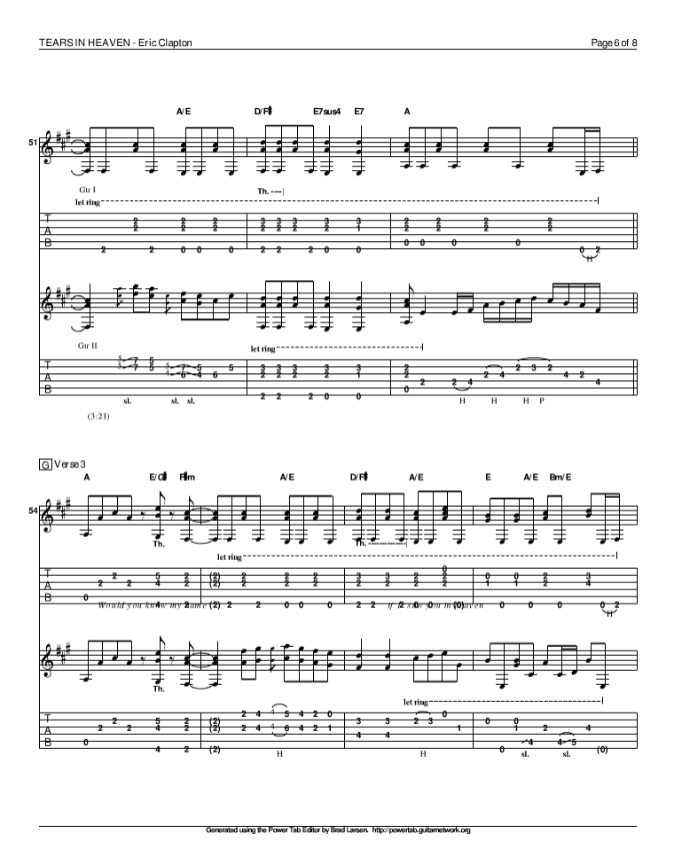 泪洒天堂吉他谱_EricClapton_泪洒天堂指弹谱原调六线谱_精选版_Eri_网络转载_调