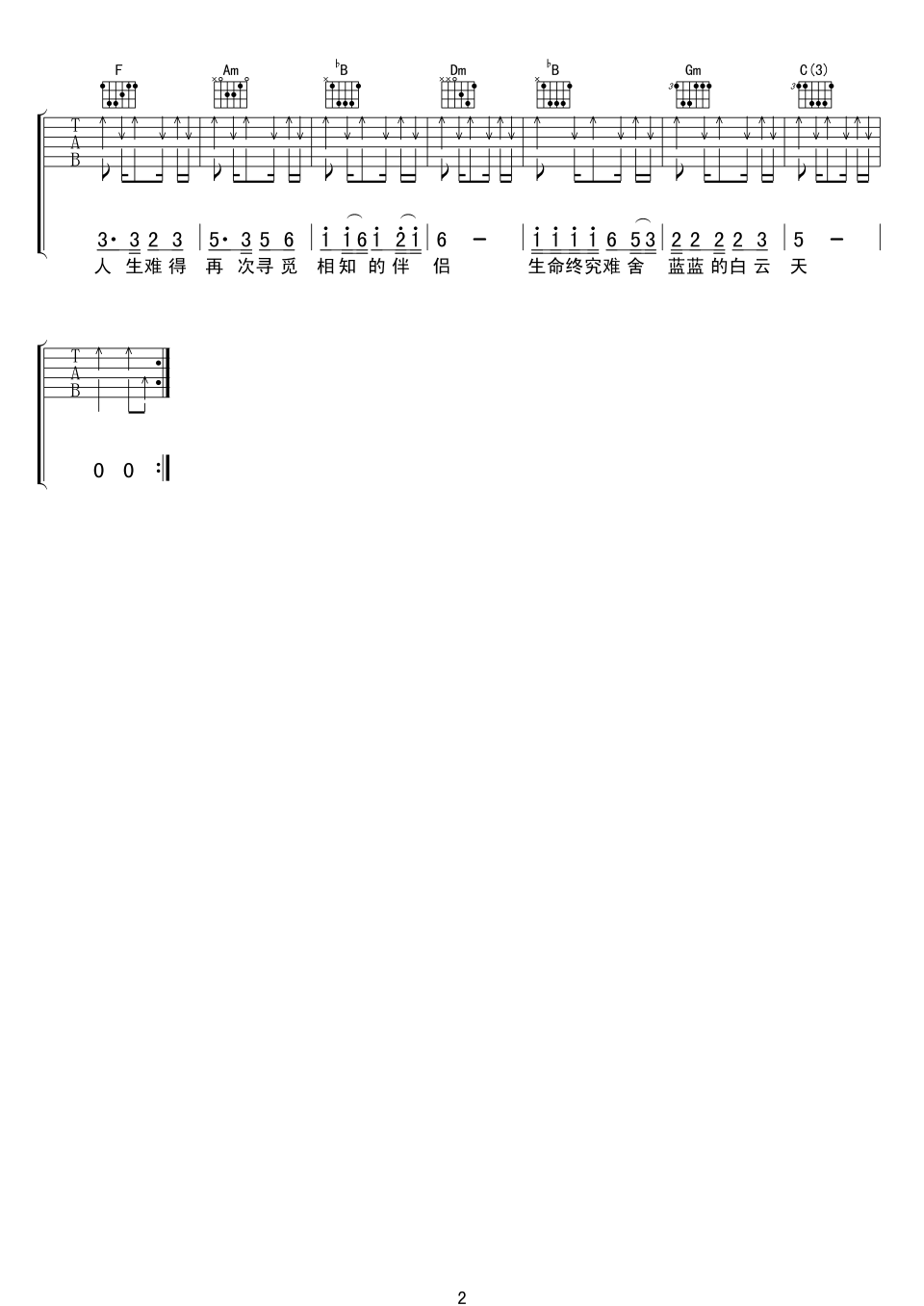 恋曲1990吉他谱_罗大佑_17吉他网_F调