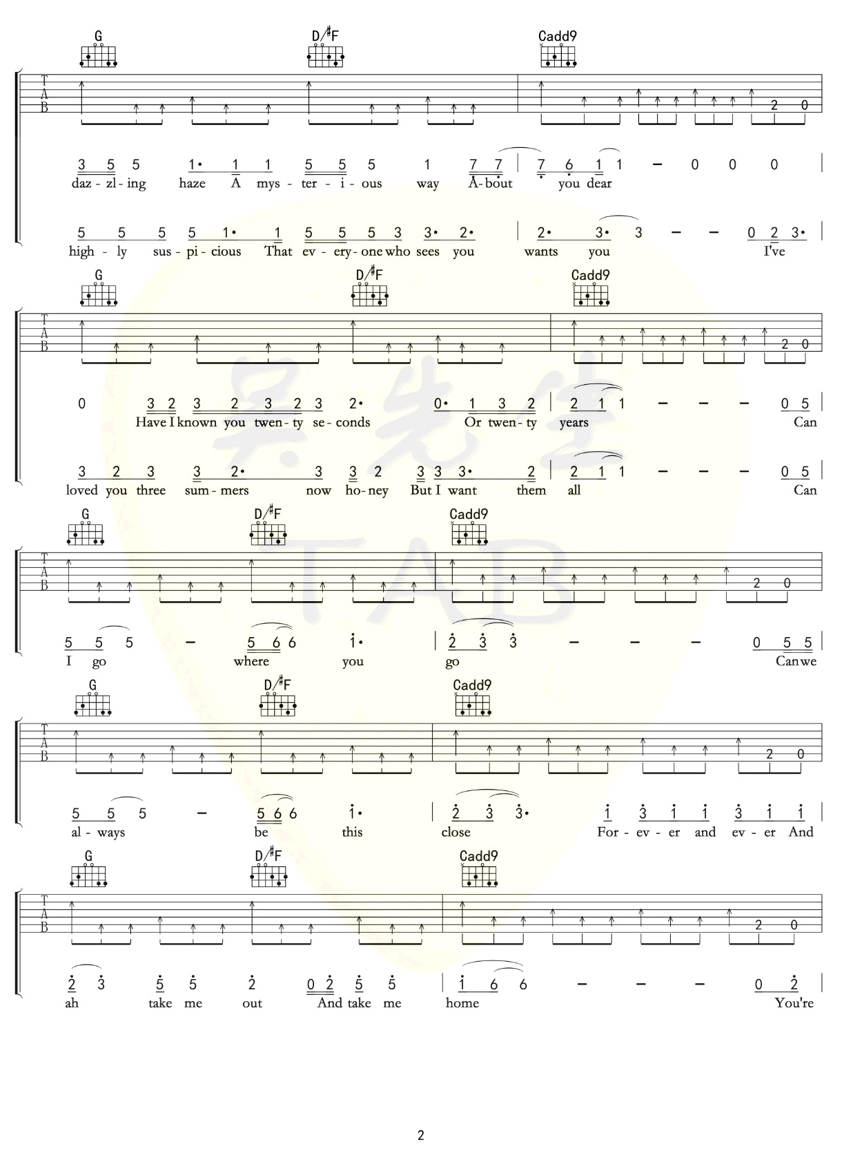 lover吉他谱_TaylorSwift_吴先生_G调