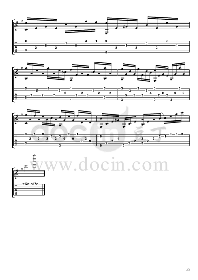 美丽拍档吉他谱_国产凌凌漆插曲_美丽拍档指弹谱原调六线谱_豆丁网编配_国_豆丁网_调 