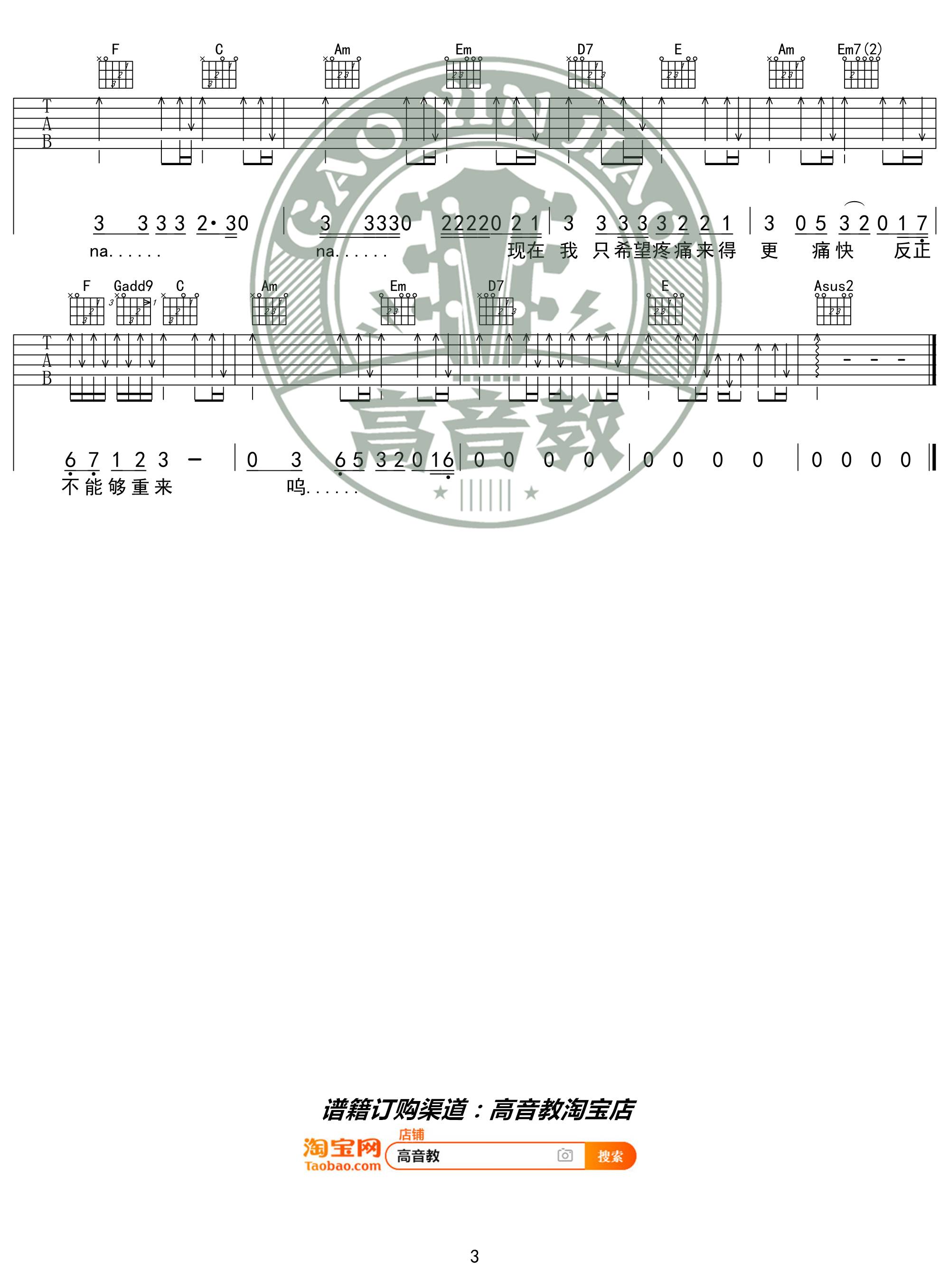 男孩吉他谱_梁博_高音教_C调