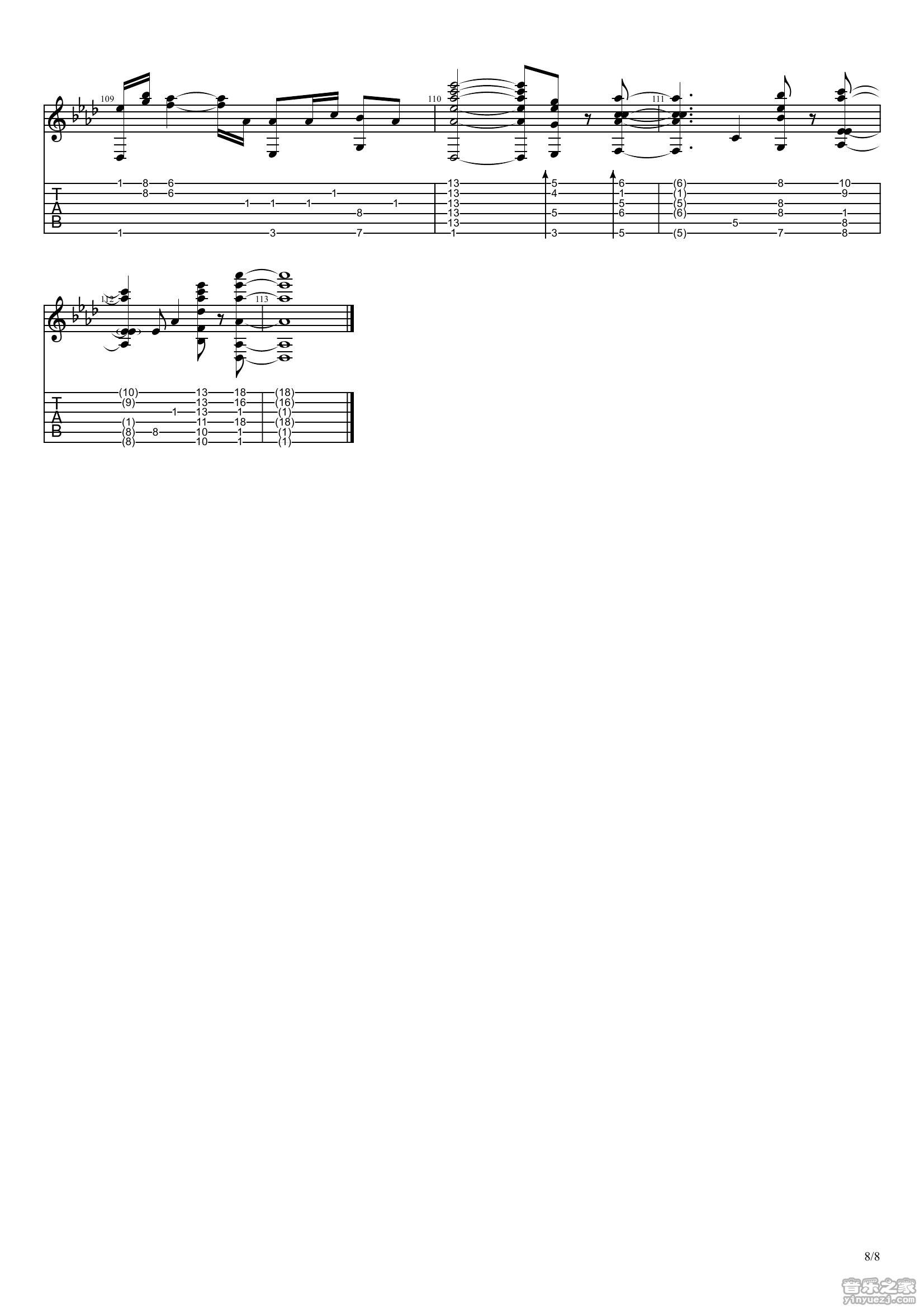 你的名字吉他谱_RADWIMPS_你的名字指弹谱C调六线谱_音乐之家编配__音乐之家_调
