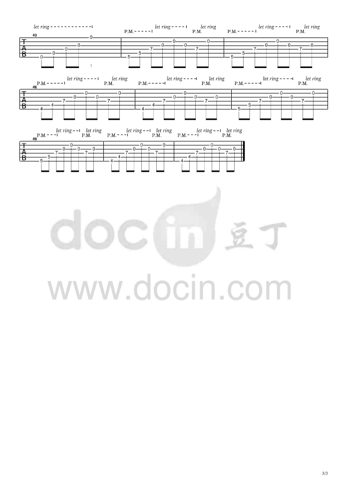 七夕吉他谱_GIN_七夕吉他指弹谱D调六线谱_豆丁网编配_G_豆丁网_调