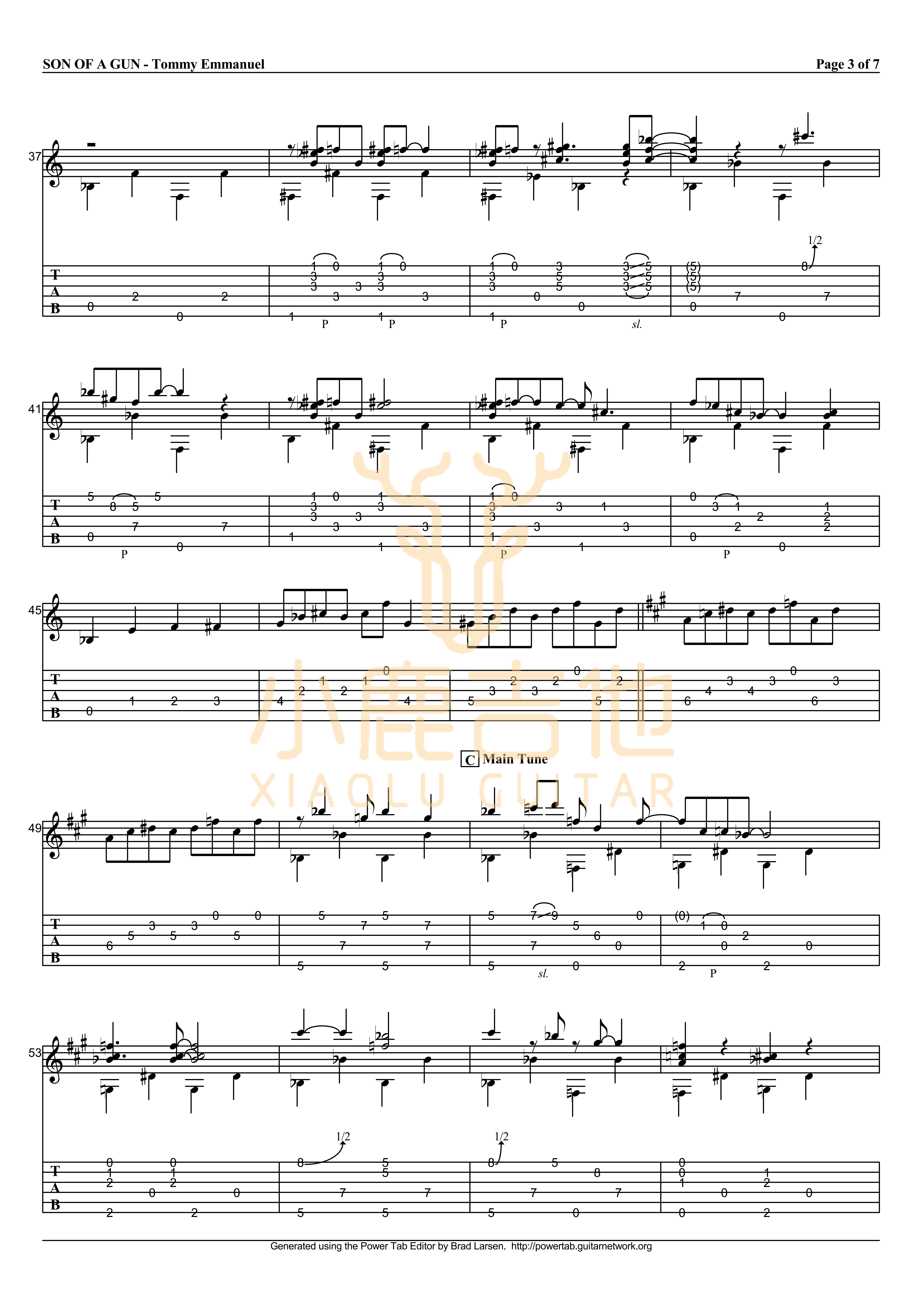 son of a gun吉他谱_TommyEmmanuel_sonofagun_小鹿吉他