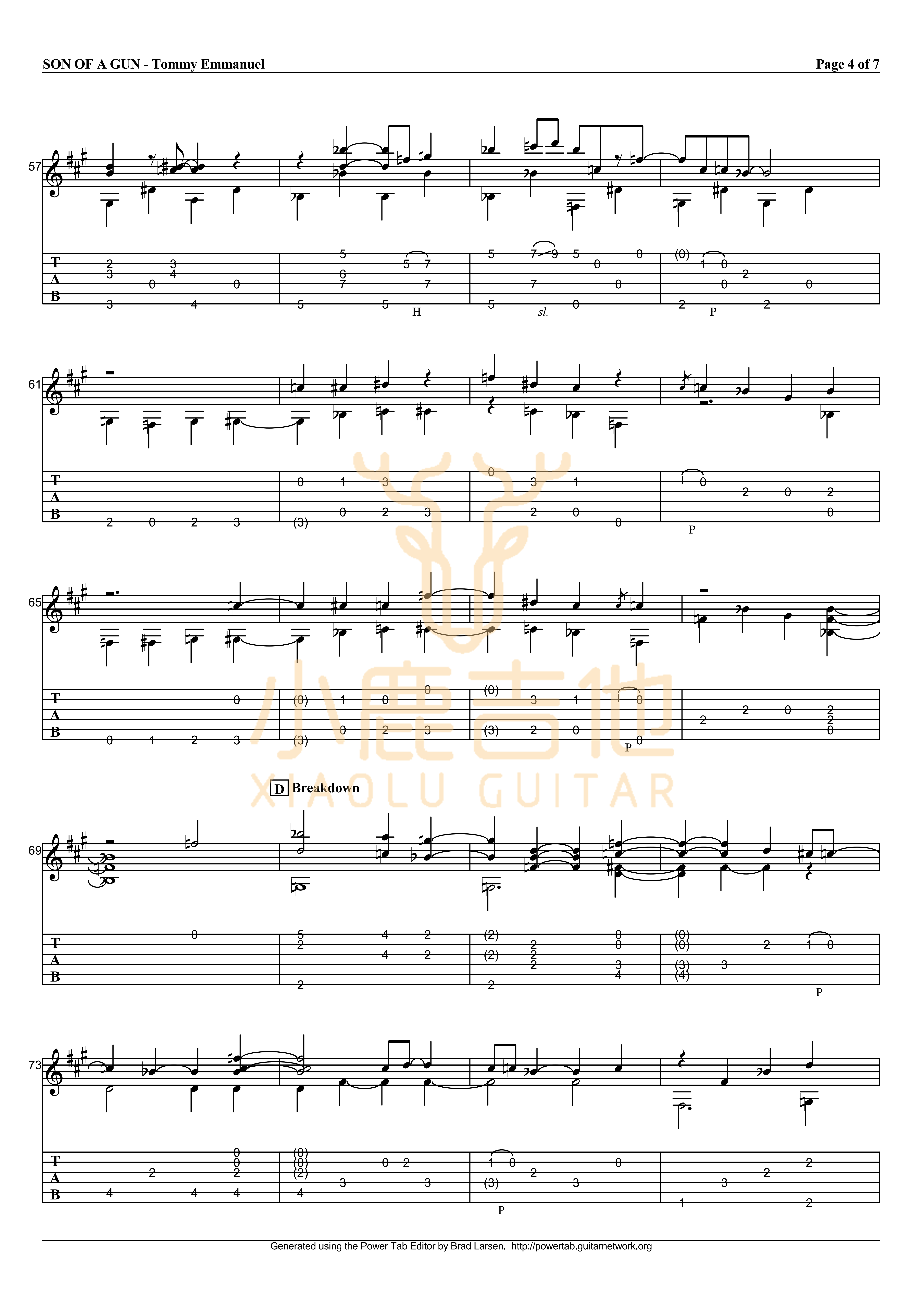 son of a gun吉他谱_TommyEmmanuel_sonofagun_小鹿吉他