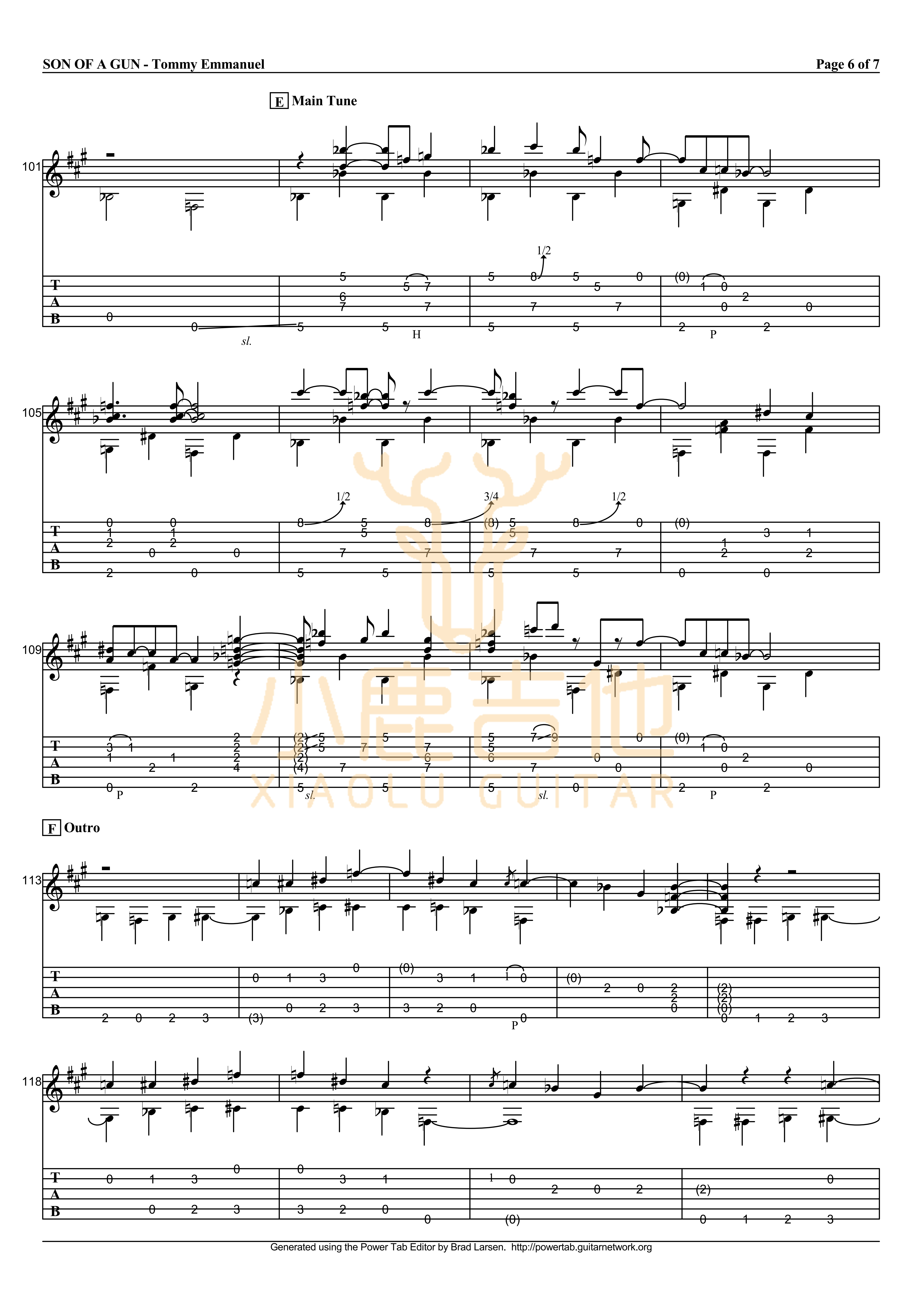 son of a gun吉他谱_TommyEmmanuel_sonofagun_小鹿吉他