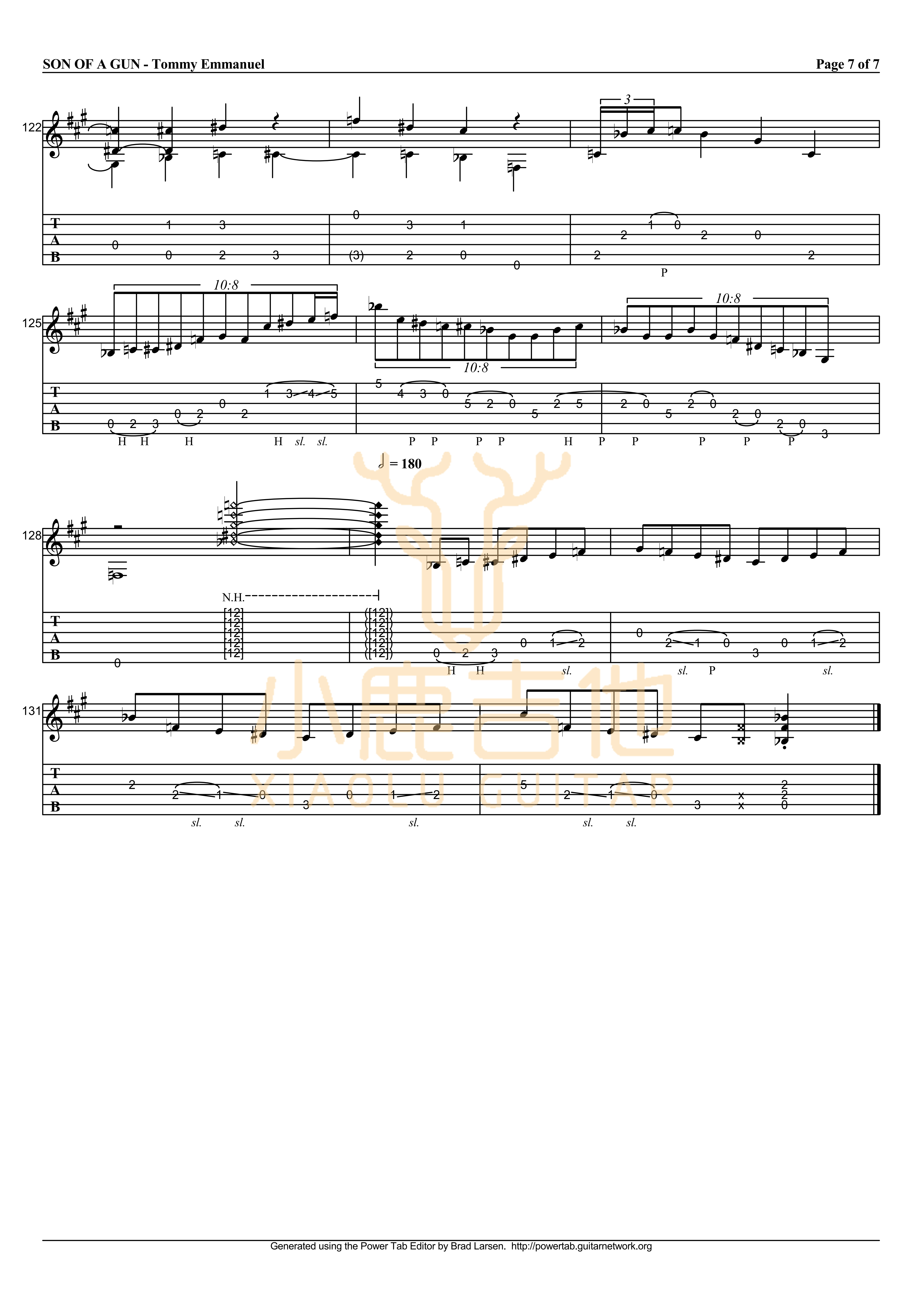 son of a gun吉他谱_TommyEmmanuel_sonofagun_小鹿吉他