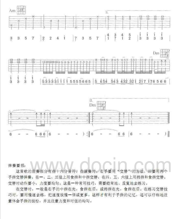 烫心吉他谱_羽泉_刘天礼记谱_F调