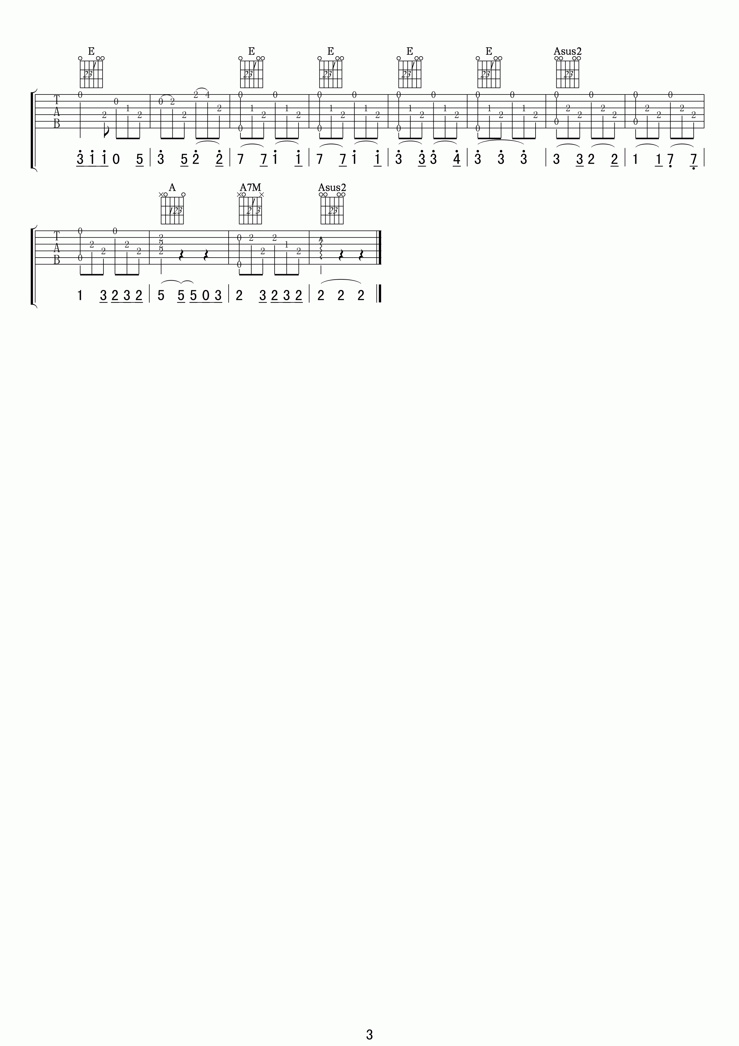 桃子吉他谱_IU_小叶歌吉他_A调