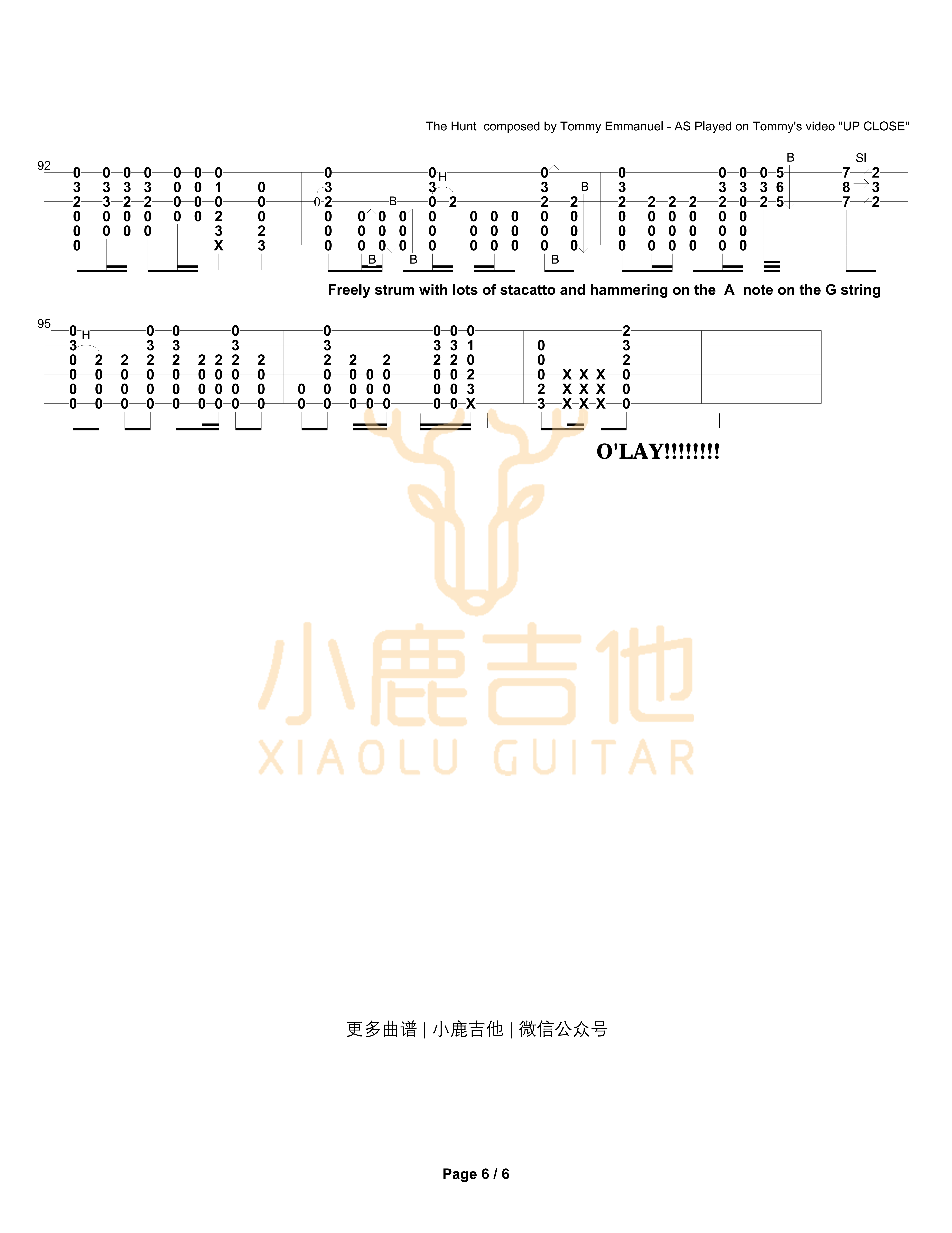 the-hunt-from-up-close-Tommy Emmanuel指弹吉他谱_TommyEmmanuel_thehuntfromupclose_小鹿吉他