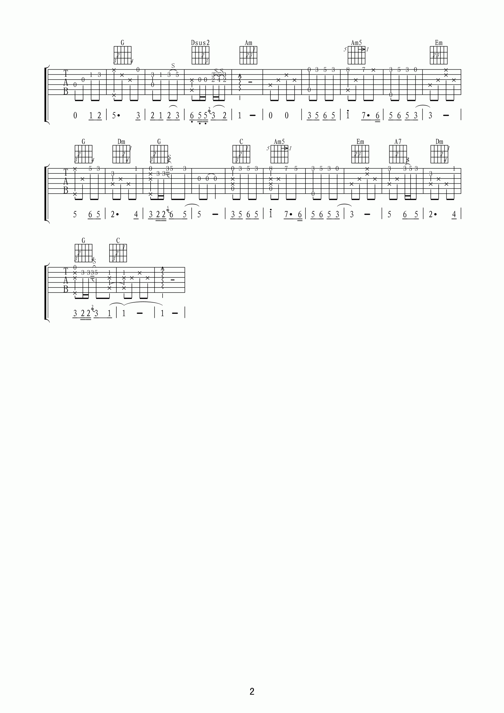 听妈妈讲那过去的事情吉他谱_儿童歌曲_网络转载_C调