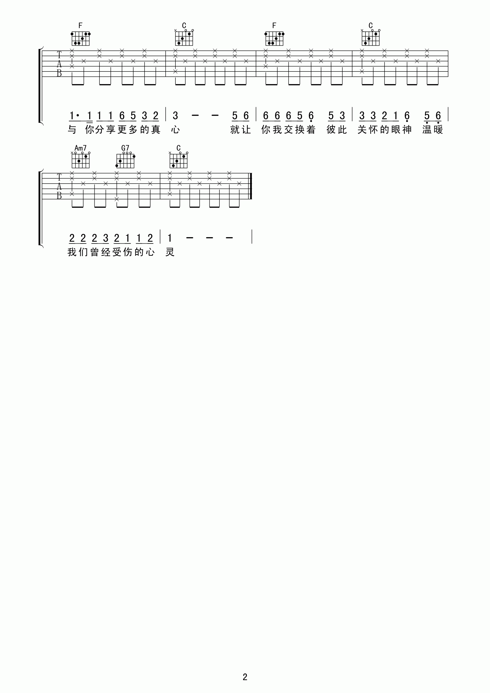 王杰19944吉他谱_王杰_网络转载_C调 