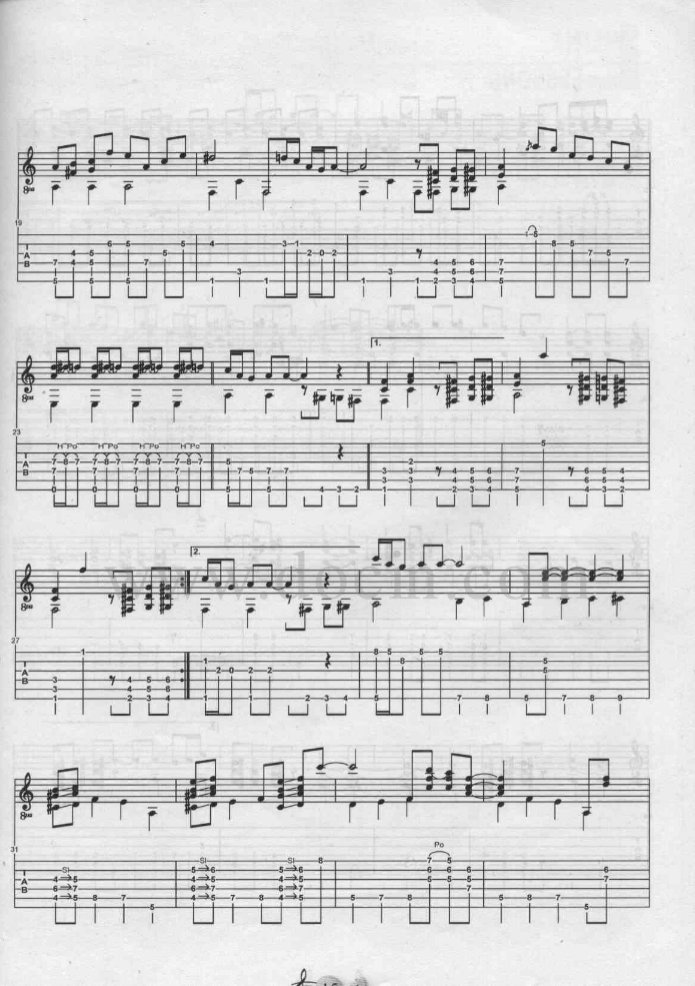 顽皮豹吉他谱_动漫主题曲_顽皮豹指弹谱原调六线谱_豆丁网编配_动漫_豆丁网_调