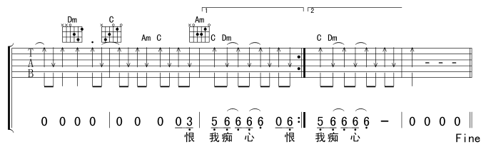 我恨我痴心吉他谱_刘德华_虫虫吉他_F调