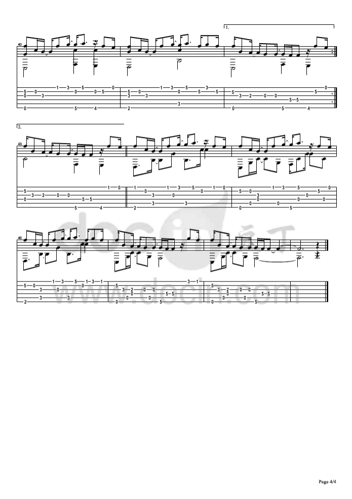一番の宝物吉他谱_AngelBeats_一番の宝物指弹谱E调六线谱_豆丁网编配__豆丁网_调