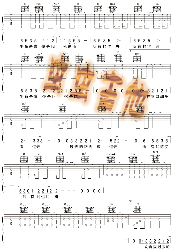 拥挤吉他谱_齐秦_虫虫吉他_B调
