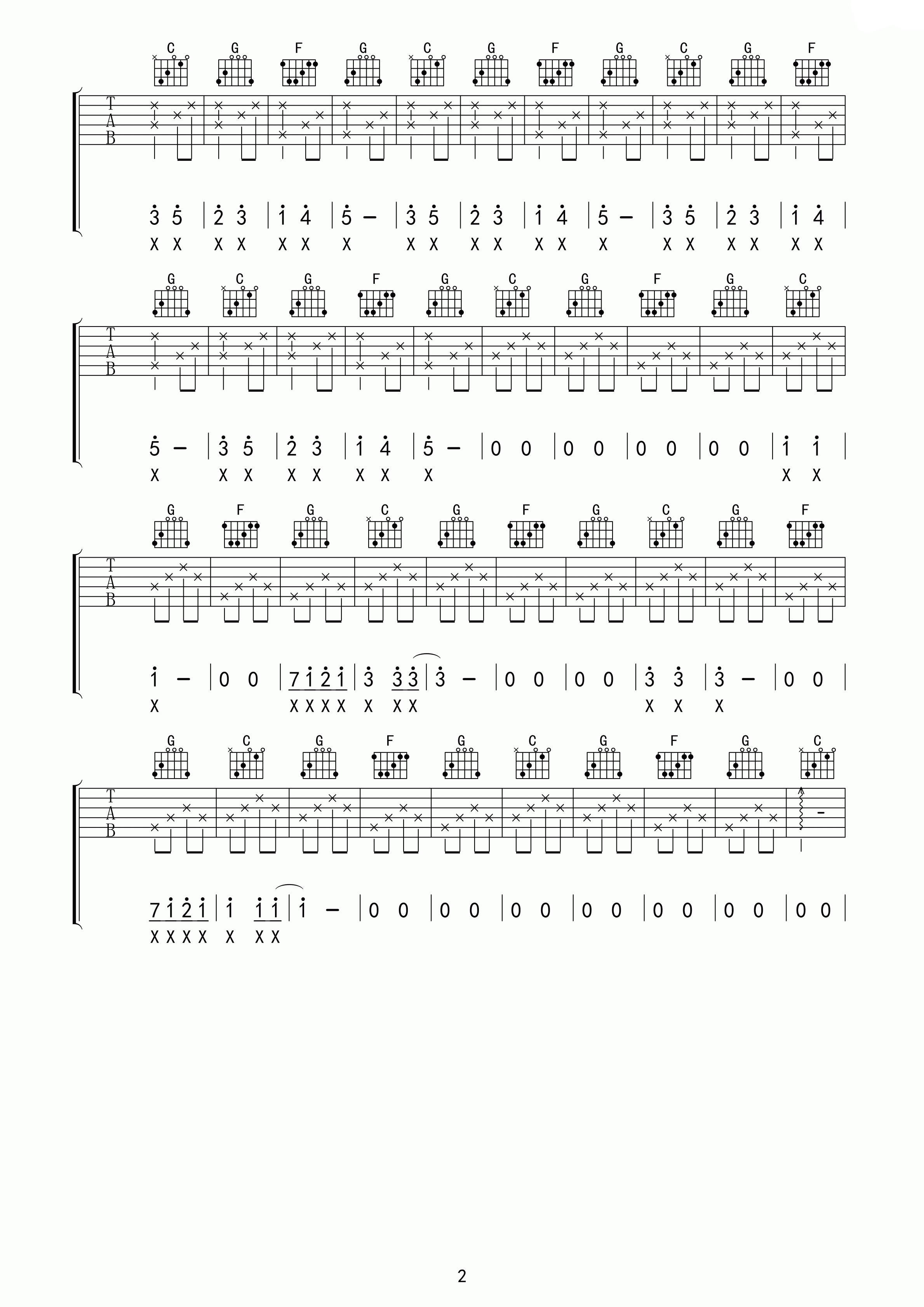 雨パラ吉他谱_Tenniscoats_雨パラ指弹谱C调高清版_鸢尾花的指环编配_鸢尾花的指环_调_Tenniscoat